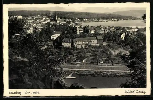 AK Saarburg-Beurig, Ortsansicht aus der Vogelschau