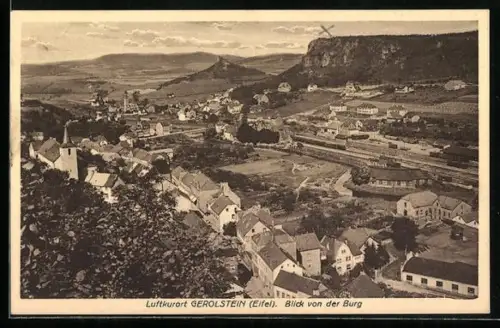 AK Gerolstein /Eifel, Blick von der Burg auf den Ort