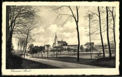 AK Klausen /Mosel, Kirche und Ortspanorama