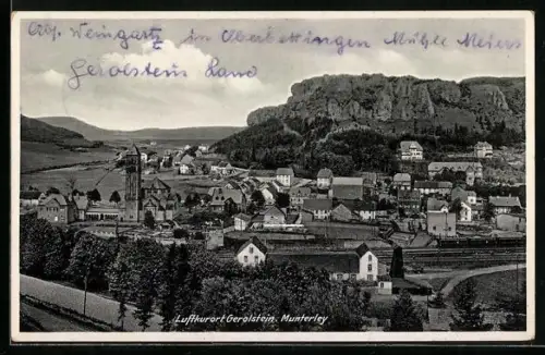AK Gerolstein, Munterley, Ortsansicht mit Felsen