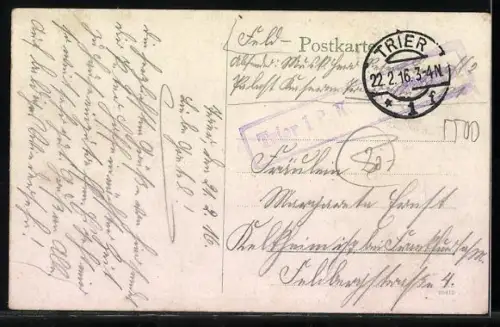 AK Trier, Kornmarkt, Kaiserliches Postamt