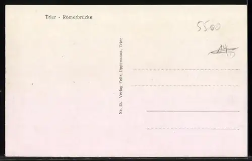 AK Trier, Römerbrücke mit Stadtpanorama