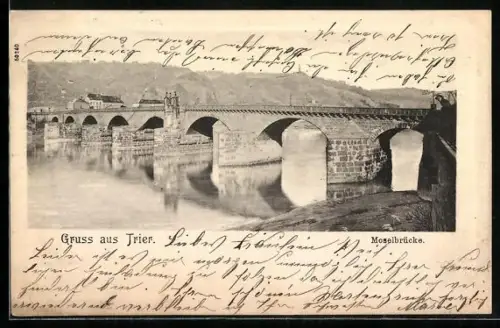 AK Trier, Moselbrücke, Panorama