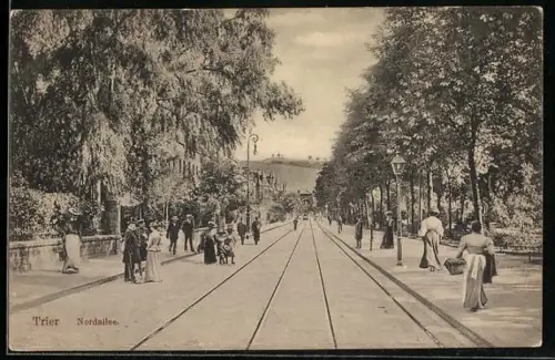 AK Trier, Nordallee, Strassenpartie