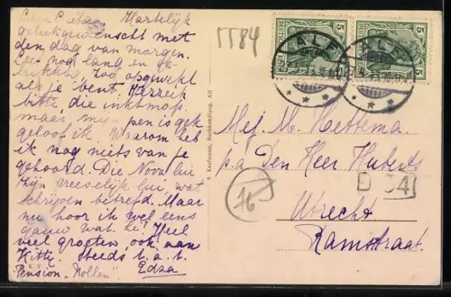 AK Alf a. d. Mosel, Ortsansicht mit Mosel und Burgruine