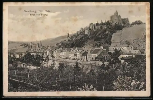 AK Saarburg /Trier, Blick von Beurig, Burg, Stadtansicht