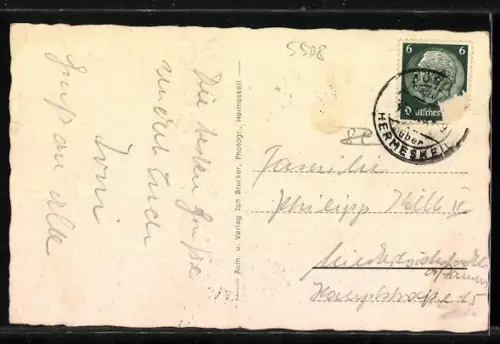 AK Züsch über Hermeskeil, Ortsansicht mit Kirche und umliegender Landschaft