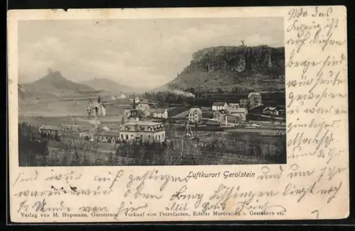 AK Gerolstein, Ortsansicht mit Felsen