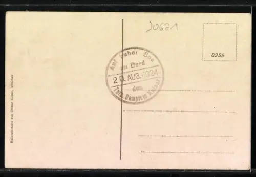 AK Helgoland, Ober- und Unterland, Stadtansicht mit Seeblick, Wappen