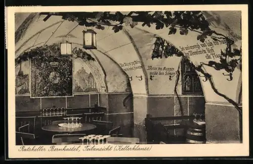 AK Bernkastel, Gasthaus Ratskeller, Innenansicht (Kellerklause)