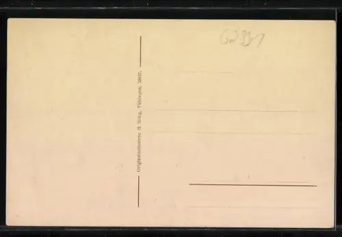 Künstler-AK Tübingen, Schloss, Neckarbrücke, Studenten bei Kahnpartie