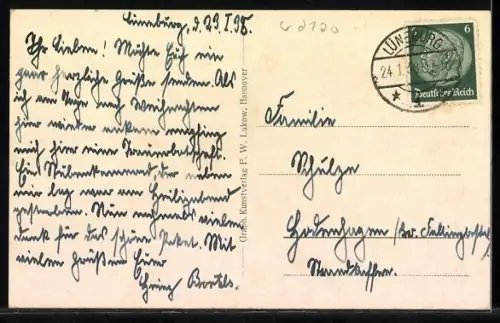 AK Lüneburg, Am Sande mit Brunnen und St. Johanniskirche