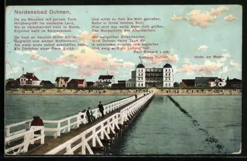 AK Duhnen /Nordsee, Hotel am Meer, Kurhaus Duhnen, Seebrücke, Panorama