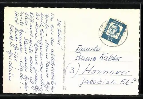 AK Gross Häuslingen, Kaufhaus Gustav Dreifer, Partie am Kolk, Ehrenmal