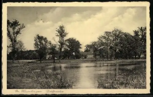 AK Gr. Häuslingen, Dorfpartie mit Teich
