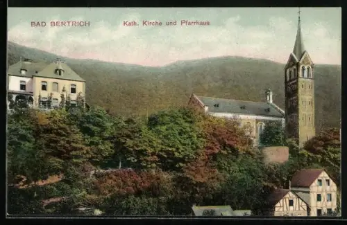 AK Bad Bertrich, Kath. Kirche und Pfarrhaus