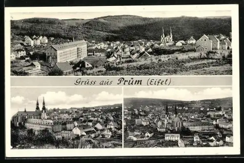 AK Prüm /Eifel, Ortsansicht mit Kirche