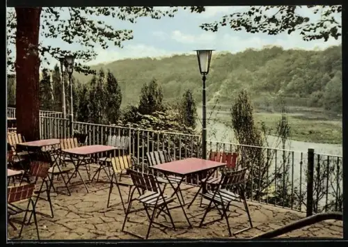 AK Grimma /Sa., HOG Gattersburg, Blick zur Mulde