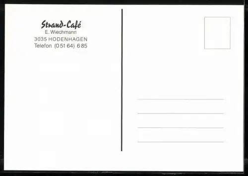 AK Hodenhagen, Gasthaus Strand-Cafe, Inh. E. Wiechmann