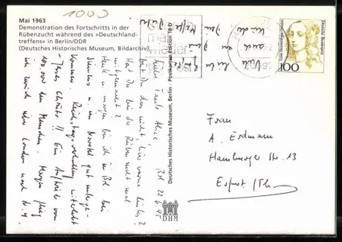 AK Berlin, Demonstration des Fortschritts in der Rübenzucht beim Deutschlandtreffen 1963