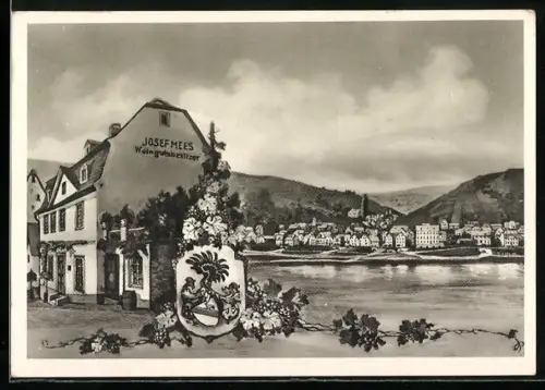 AK Briedel /Mosel, Weingut Josef Mees, Wappen