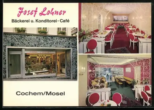 AK Cochem /Mosel, Bäckerei und Konditorei-Café Josef Lohner, Oberbachstrasse 26