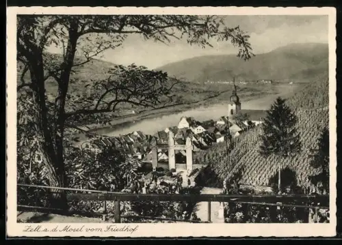 AK Zell a. d. Mosel, Blick vom Friedhof aus