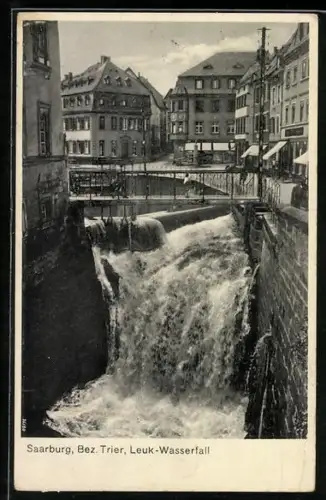 AK Saarburg /Trier, Leuk-Wasserfall