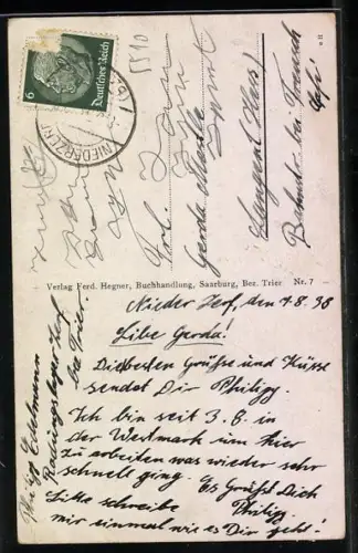 AK Saarburg /Trier, Leuk-Wasserfall