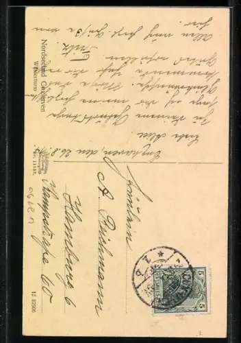 Mondschein-AK Wilhelmshaven, Wasserturm bei Nacht