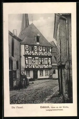 AK Enkirch /Mosel, Haus an der Kirche in der Langegrabenstrasse