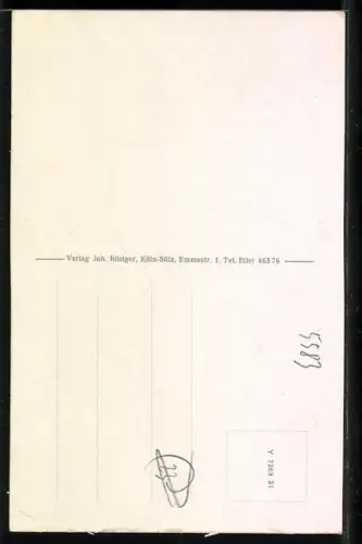 AK Zell a. d. Mosel, Gedicht Zeller Schwarze Katz, Flusspartie im Ort