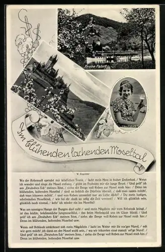 AK Kochem /Mosel, Burg Kochem, Passagierschiff