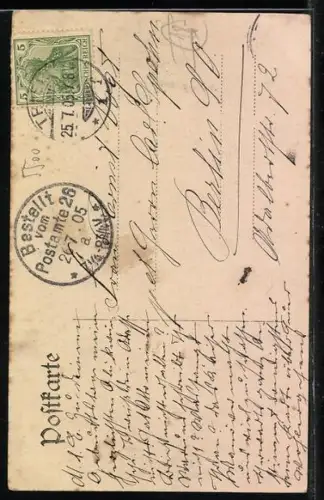 AK Trier, Mariensäule mit Flusspartie