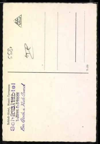 AK Traben-Trarbach /Mosel, Schloss-Hotel, Bes. Günth. u. Ruth Conrad