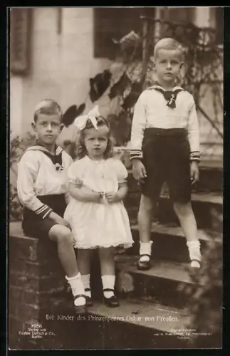 AK Die drei Kinder des Prinzenpaares Oskar von Preussen