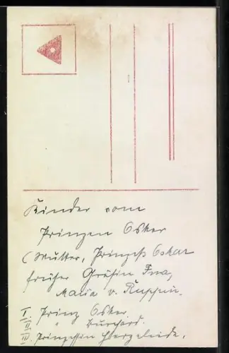 AK Die drei Kinder des Prinzenpaares Oskar von Preussen