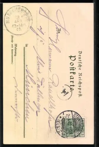 Künstler-AK F. Hoch: Strassburg, Bei den gedeckten Brücken