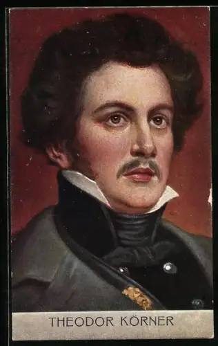 AK Portrait von Theodor Körner, Dichter, 1791-1813