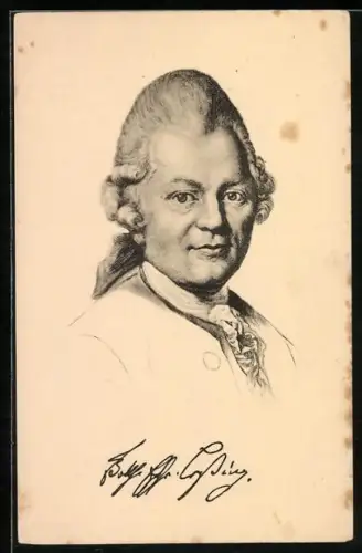 AK Portrait von Gotth. Ephr. Lessing, 1729-1781