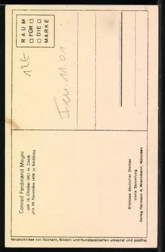 AK Bildnisse deutscher Dichter, Conrad Ferdinand Meyer