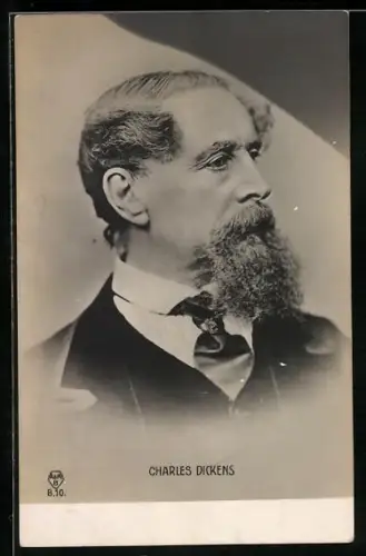 AK Charles Dickens, Portrait des Schriftstellers