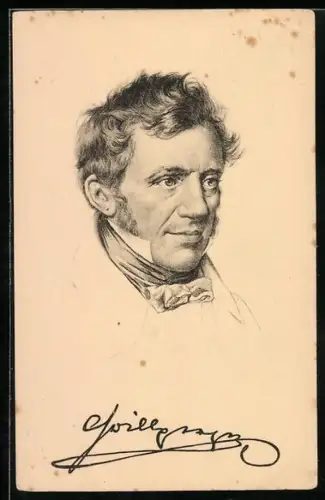 AK Porträtbild von Franz Grillparzer, Damat. Dichter