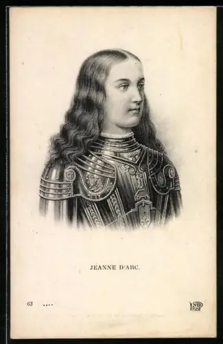 AK Jeanne d`Arc, Portrait von Johanna von Orleans