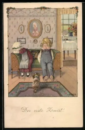 Künstler-AK Pauli Ebner: Der erste Zwist