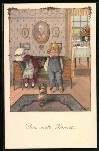 Künstler-AK Pauli Ebner: Der erste Zwist