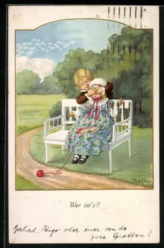 Künstler-AK Pauli Ebner: Wer ist`s?, kleines Paar