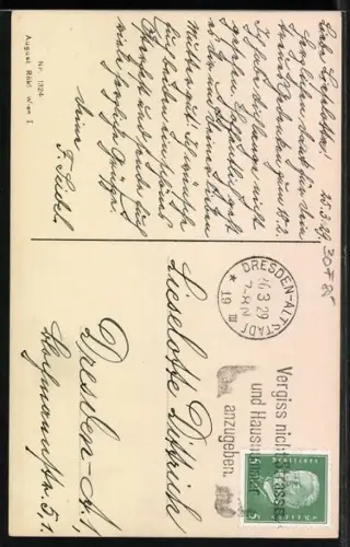 Künstler-AK Pauli Ebner: Kinder sagen dem Osterhasen Guten Tag