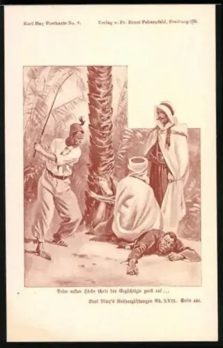 AK Karl May`s Reiseerzählungen: Beim ersten Hiebe schrie der Gezüchtigte...