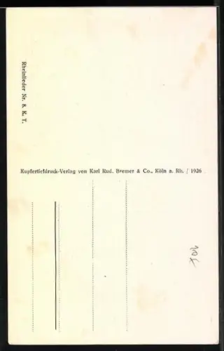 AK Die Loreley sitzt mit Kithara auf einem Felsen und schaut zu einem Boot hinunter